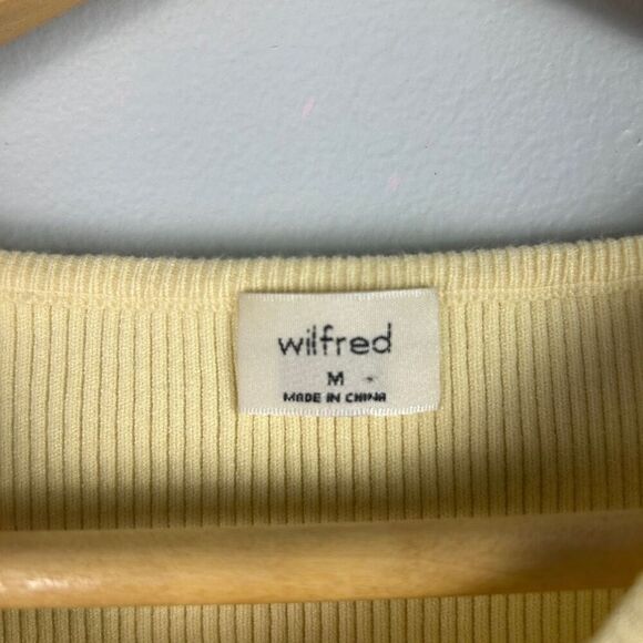 Aritzia Wilfred Cutout Ribbed Top Butter Yellow -M - Picture 3 of 6